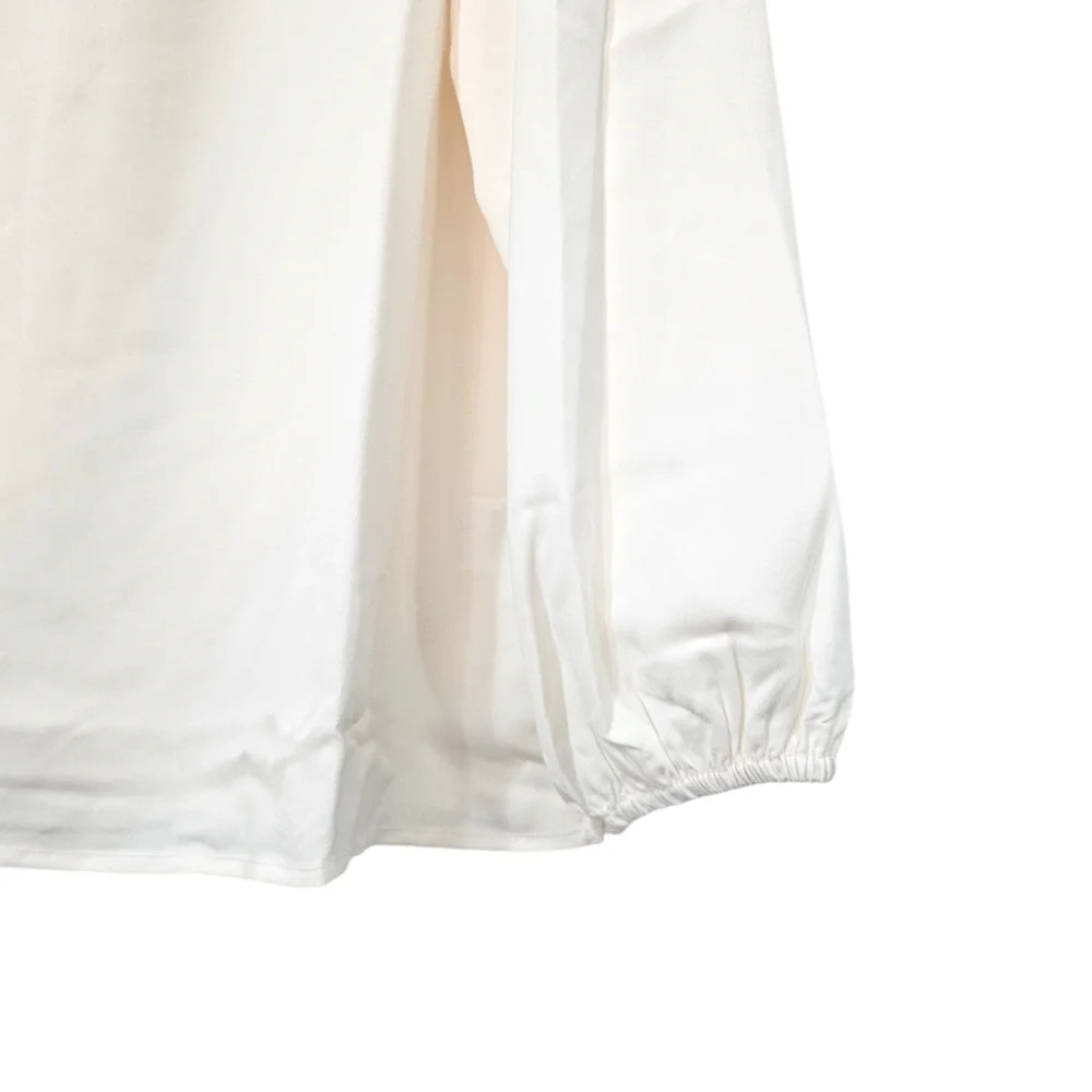 J. Crew Puff Sleeve Satin-Back Crepe Top Size Large Tall